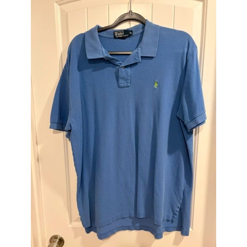 Polo Ralph Lauren Men's Light Blue Mesh Pique Short Sleeve Polo XL